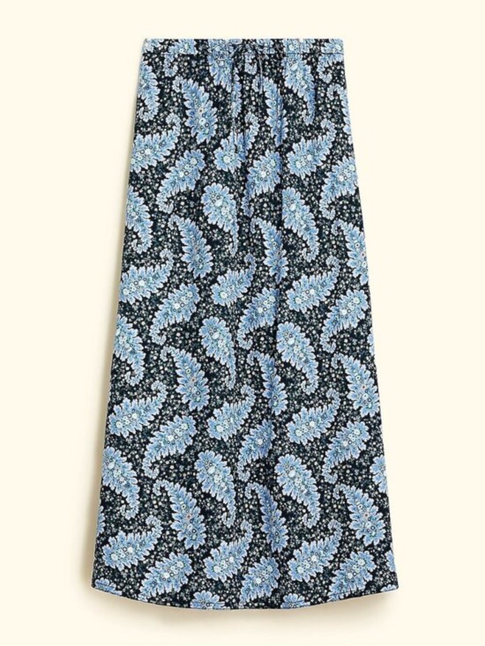 New J.Crew Collection Ratti 100% Cotton Paisley Maxi Skirt Blue Small